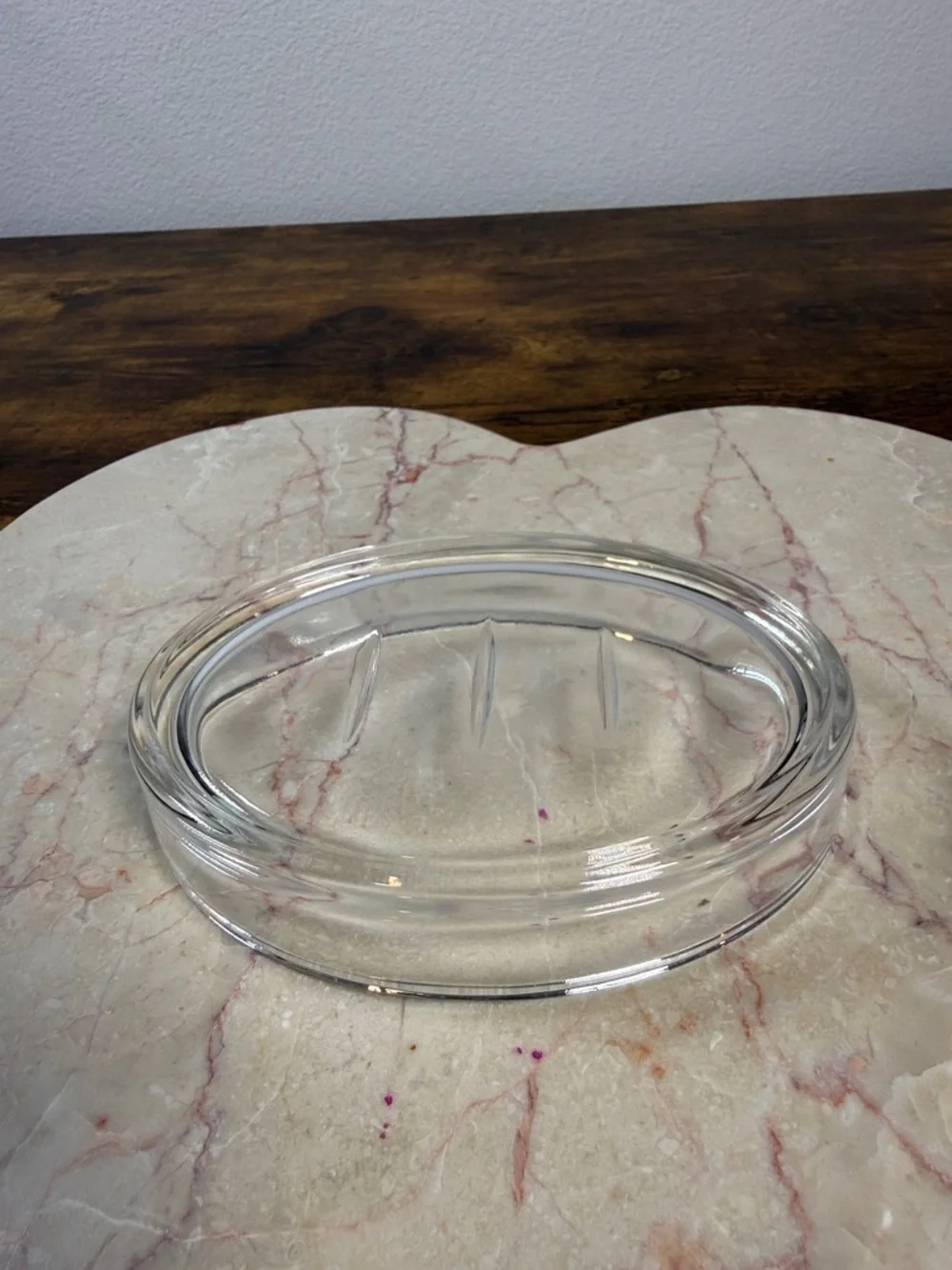 Clear Oval Tempered Glass Soap Dish Tray